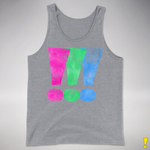 Polysexual Pride Exclamation Points Premium Tank Top - Grey Heather