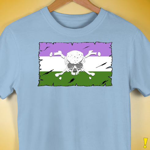 Genderqueer Pride Pirate Flag Premium Unisex T-Shirt - Baby Blue