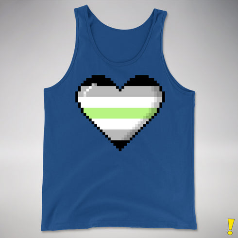 Agender Pride Pixel Heart Premium Tank Top - Royal Blue
