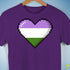 Genderqueer Pride 8-Bit Pixel Heart Premium Unisex T-Shirt - Purple
