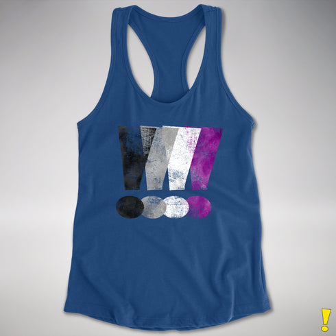 Asexual Pride Exclamation Points Women's Racerback Tank - Royal