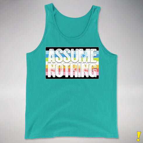 Assume Nothing Queer Pride Flag Premium Tank Top - Teal