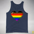Philly LGBTQ Pride Pixel Heart Premium Tank Top - Navy