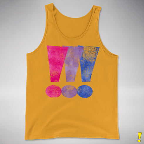 Bisexual Pride Exclamation Points Premium Tank Top - Gold