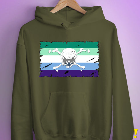 Gay Male Pride Pirate Flag Hoodie - Army