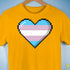 Transgender Pride 8-Bit Pixel Heart Premium Unisex T-Shirt - Gold
