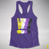 Nonbinary Pride Grunge Exclamation Points Racerback Tank - Purple