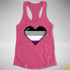 Asexual Pride 8-Bit Pixel Heart Racerback Tank - Hot Pink