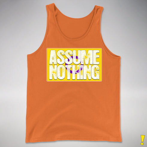 Assume Nothing Intersex Pride Flag Premium Tank Top - Orange
