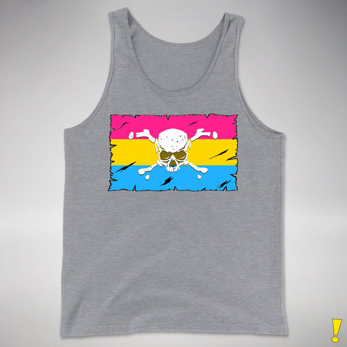 Pansexual Pride Pirate Flag Premium Tank Top - Grey Heather