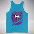 Lesbian Labrys Pride Flag Ripped Reveal Premium Tank Top - Neon Blue