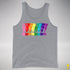 Distressed Gilbert Baker LGBTQ Pride Exclamation Points Premium Tank - Grey Heather