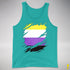 Nonbinary Pride Flag Ripped Reveal Premium Tank Top - Teal
