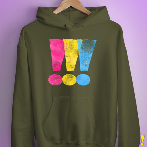Pansexual Pride Exclamation Points Hoodie - Army