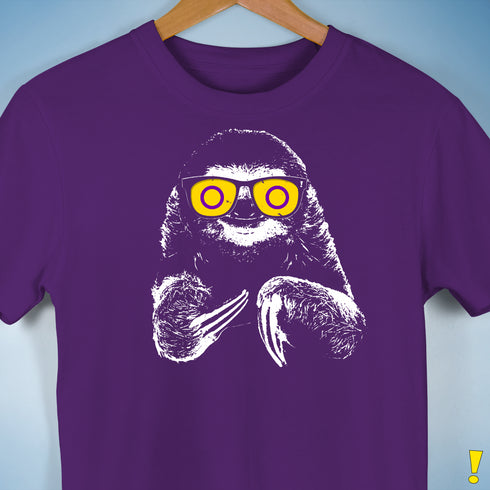 Pride Sloth Intersex Flag Sunglasses Premium Unisex T-Shirt - Purple