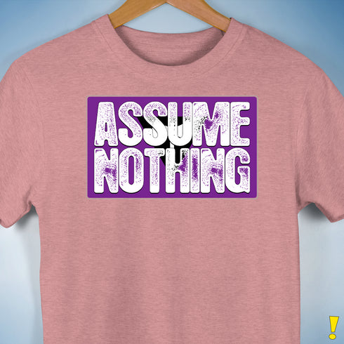 Assume Nothing Lesbian Labrys Pride Flag Premium Unisex T-Shirt - Mauve Heather