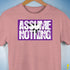 Assume Nothing Lesbian Labrys Pride Flag Premium Unisex T-Shirt - Mauve Heather