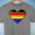 Philly LGBTQ Pride 8-Bit Pixel Heart Premium Unisex T-Shirt - Grey Heather
