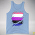 Genderfluid Pride Flag Ripped Reveal Premium Tank Top - Blue Triblend