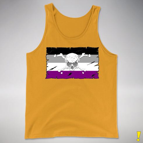 Asexual Pride Pirate Flag Premium Tank Top - Gold