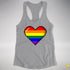 LGBTQ Pride8-Bit Pixel Heart Racerback Tank - Heather Grey