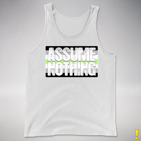 Assume Nothing Agender Pride Flag Premium Tank Top - White