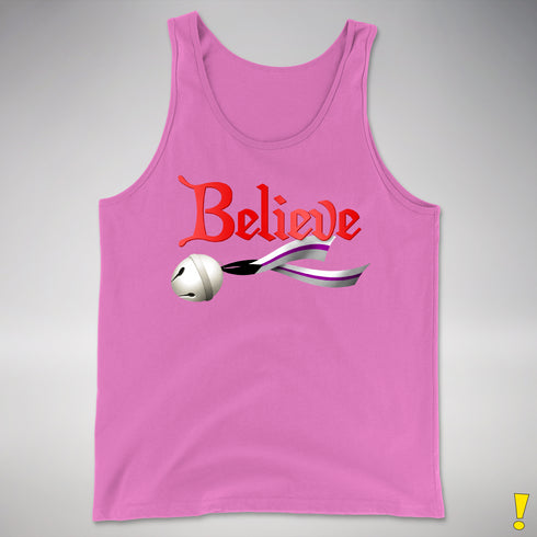 Believe Demisexual Pride Jingle Bell Premium Tank Top - Neon Pink
