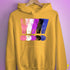 Genderfluid Pride Grunge Exclamation Points Hoodie - Mustard