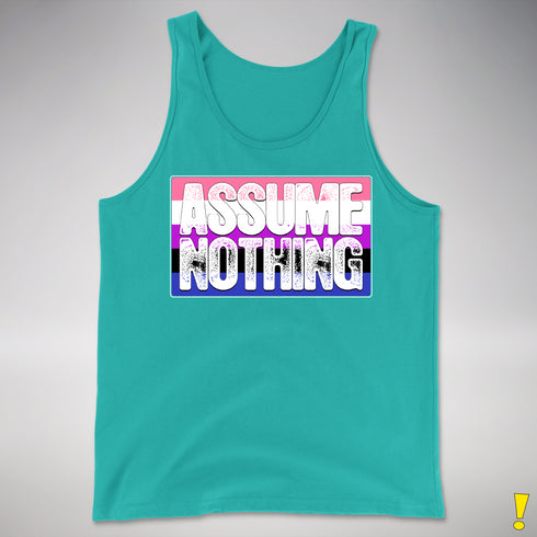 Assume Nothing Genderfluid Pride Flag Premium Tank Top - Teal