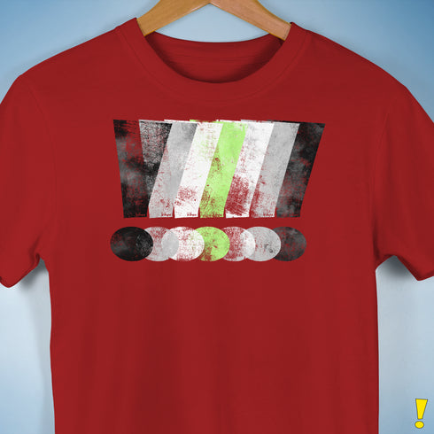 Agender Pride Grunge Exclamation Points Premium Unisex T-Shirt - Red