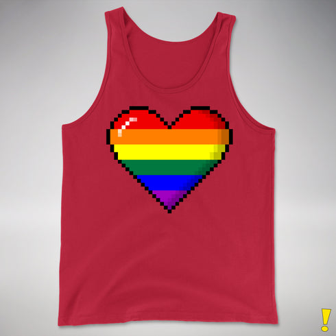 LGBTQ Pride Pixel Heart Premium Tank Top - Red