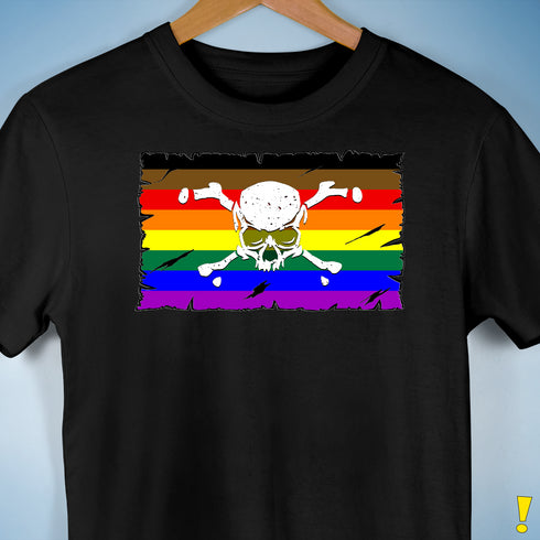Philly LGBTQ Pride Pirate Flag Premium Unisex T-Shirt - Black