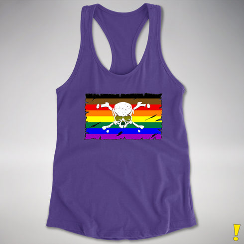 Philly LGBTQ Pride Pirate Flag Racerback Tank - Purple