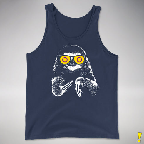 Pride Sloth Intersex Flag Sunglasses Premium Tank Top - Navy