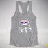 Pride Sloth Genderfluid Flag Sunglasses Women's Racerback Tank - Heather Grey
