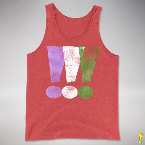 Genderqueer Pride Exclamation Points Premium Tank Top - Red Triblend