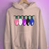 Genderfluid Pride Christmas Lights Hoodie - Light Pink