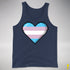 Transgender Pride Pixel Heart Premium Tank Top - Navy
