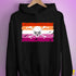 Lesbian Pride Pirate Flag Hoodie - Black