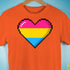 Pansexual Pride 8-Bit Pixel Heart Premium Unisex T-Shirt - Orange