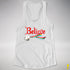 Believe Pansexual Pride Jingle Bell Racerback Tank - White
