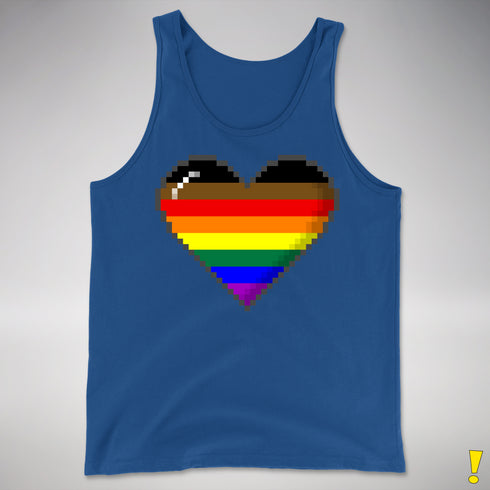 Philly LGBTQ Pride Pixel Heart Premium Tank Top - Royal Blue