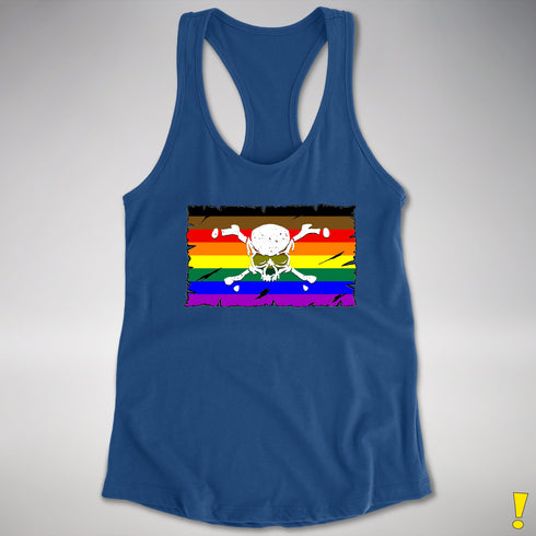 Philly LGBTQ Pride Pirate Flag Racerback Tank - Royal
