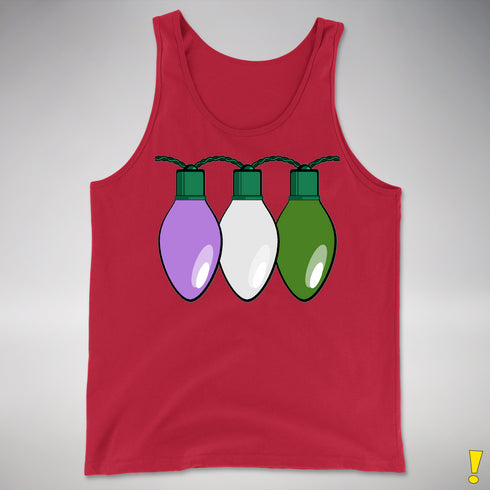 Genderqueer Pride Christmas Lights Premium Tank Top - Red