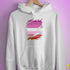 Pink Lesbian Ripped Reveal Hoodie - White