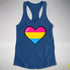 Pansexual Pride 8-Bit Pixel Heart Racerback Tank - Royal