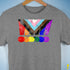 LGBTQ Progress Pride Grunge Exclamation Points Premium Unisex T-Shirt - Grey Heather