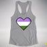 Genderqueer Pride 8-Bit Pixel Heart Racerback Tank - Heather Grey