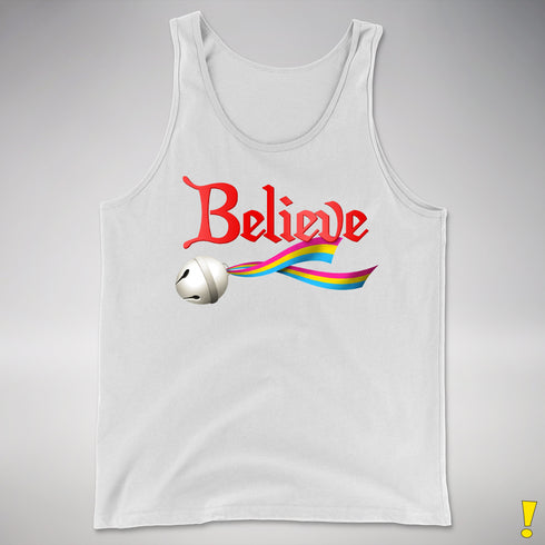 Believe Pansexual Pride Jingle Bell Premium Tank Top - White