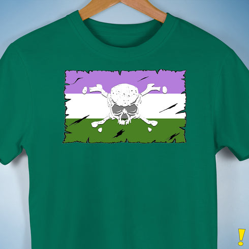 Genderqueer Pride Pirate Flag Premium Unisex T-Shirt - Kelly Green
